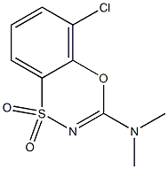 3-(Dimethylamino)-5-chloro-4,1,2-benzoxathiazine 1,1-dioxide Struktur