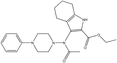 3-[(4-Phenylpiperazin-1-yl)acetylamino]-4,5,6,7-tetrahydro-1H-indole-2-carboxylic acid ethyl ester Struktur