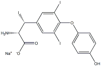 (2S,3R)-2-Amino-3-[4-(4-hydroxyphenoxy)-3,5-diiodophenyl]-3-iodopropanoic acid sodium salt Struktur