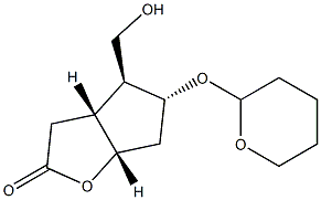 (1S,5R,6S,7R)-6-Hydroxymethyl-7-(tetrahydro-2H-pyran-2-yloxy)-2-oxabicyclo[3.3.0]octan-3-one Struktur