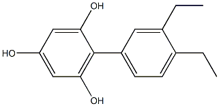 2-(3,4-Diethylphenyl)benzene-1,3,5-triol Struktur