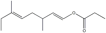 Propionic acid 3,6-dimethyl-1,5-octadienyl ester Struktur