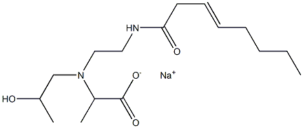 2-[N-(2-Hydroxypropyl)-N-[2-(3-octenoylamino)ethyl]amino]propionic acid sodium salt Struktur