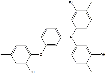 N,N-Bis(3-hydroxy-4-methylphenyl)-3-(2-hydroxy-4-methylphenoxy)benzenamine Struktur