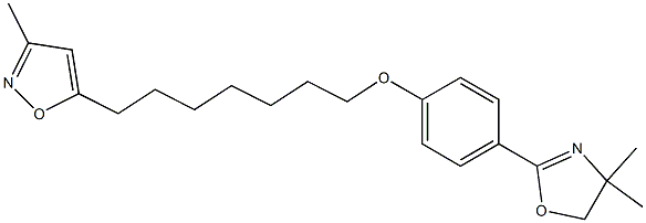 3-Methyl-5-[7-[4-[(4,5-dihydro-4,4-dimethyloxazol)-2-yl]phenoxy]heptyl]isoxazole Struktur