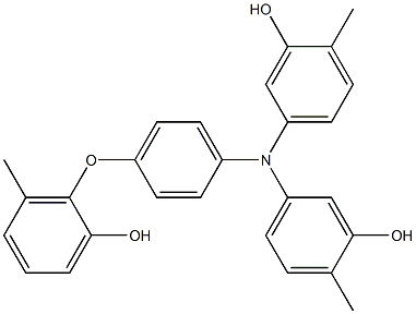 N,N-Bis(3-hydroxy-4-methylphenyl)-4-(2-hydroxy-6-methylphenoxy)benzenamine Struktur