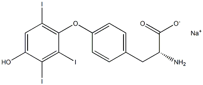 (R)-2-Amino-3-[4-(4-hydroxy-2,3,6-triiodophenoxy)phenyl]propanoic acid sodium salt Struktur