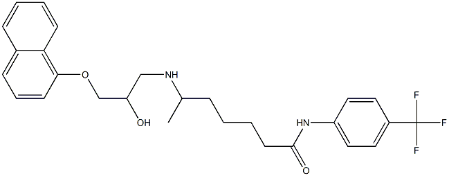 6-[3-(1-Naphthalenyloxy)-2-hydroxypropylamino]-N-(4-trifluoromethylphenyl)heptanamide Struktur