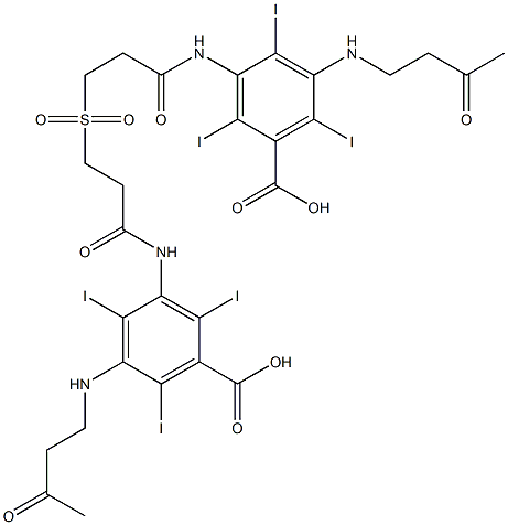 3,3'-[Sulfonylbis[(1-oxo-3,1-propanediyl)imino]]bis[5-[[2-(acetyl)ethyl]amino]-2,4,6-triiodobenzoate] Struktur