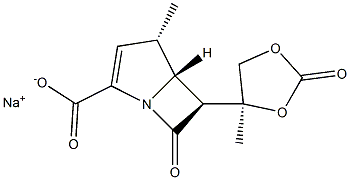 (4S,5R,6S)-4-Methyl-6-[(4S)-4-methyl-2-oxo-1,3-dioxolan-4-yl]-7-oxo-1-azabicyclo[3.2.0]hept-2-ene-2-carboxylic acid sodium salt Struktur