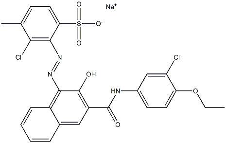 3-Chloro-4-methyl-2-[[3-[[(3-chloro-4-ethoxyphenyl)amino]carbonyl]-2-hydroxy-1-naphtyl]azo]benzenesulfonic acid sodium salt Struktur