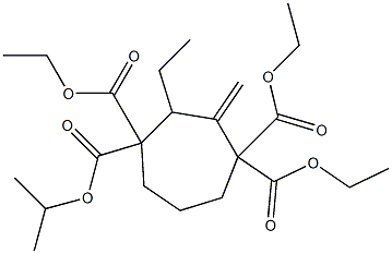 2-Propyl-3-methylenecycloheptane-1,1,4,4-tetracarboxylic acid tetraethyl ester Struktur