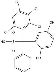 (2,4,5,6-Tetrachlorophenyl)(2,5-dihydroxyphenyl)phenylmethanesulfonic acid Struktur