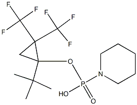 Piperidinophosphonic acid hydrogen 1-tert-butyl-3,3-bis(trifluoromethyl)cyclopropyl ester Struktur