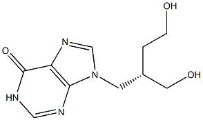 9-[(S)-4-Hydroxy-2-(hydroxymethyl)butyl]-9H-purin-6(1H)-one Struktur