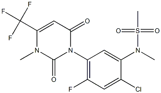 N-[2-Chloro-5-[[1,2,3,6-tetrahydro-3-methyl-2,6-dioxo-4-(trifluoromethyl)pyrimidin]-1-yl]-4-fluorophenyl]-N-methylmethanesulfonamide Struktur