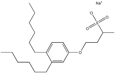 4-(3,4-Dihexylphenoxy)butane-2-sulfonic acid sodium salt Struktur