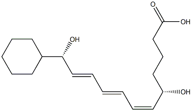 (5S,6Z,8E,10E,12S)-12-Cyclohexyl-5,12-dihydroxy-6,8,10-dodecatrienoic acid Struktur