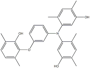 N,N-Bis(5-hydroxy-2,4-dimethylphenyl)-3-(6-hydroxy-2,5-dimethylphenoxy)benzenamine Struktur