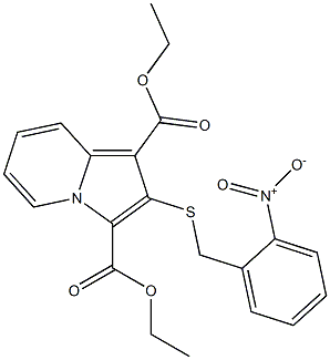 2-(2-Nitrobenzylthio)indolizine-1,3-dicarboxylic acid diethyl ester Struktur