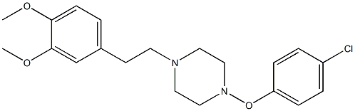 1-(4-Chlorophenoxy)-4-(3,4-dimethoxyphenethyl)piperazine Struktur