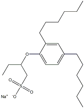 2-(2,4-Dihexylphenoxy)butane-1-sulfonic acid sodium salt Struktur