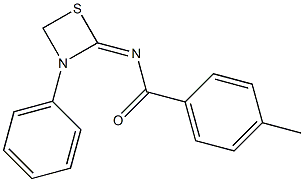 N-[3-Phenyl-1,3-thiazetidin-2-ylidene]-4-methylbenzamide Struktur