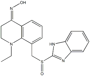 1-Ethyl-1,2,3,4-tetrahydro-4-hydroxyimino-8-(1H-benzimidazol-2-ylsulfinylmethyl)quinoline Struktur