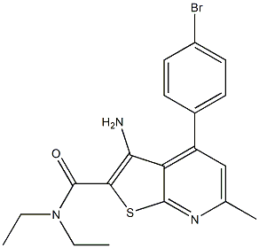 2-[[Diethylamino]carbonyl]-4-(4-bromophenyl)-6-methylthieno[2,3-b]pyridin-3-amine Struktur