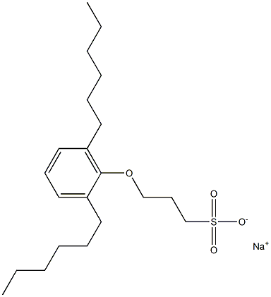 3-(2,6-Dihexylphenoxy)propane-1-sulfonic acid sodium salt Struktur