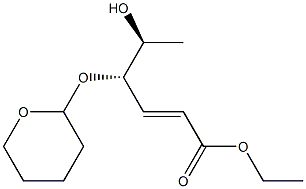 (4S,5S,E)-5-Hydroxy-4-[[(3,4,5,6-tetrahydro-2H-pyran)-2-yl]oxy]-2-hexenoic acid ethyl ester Struktur