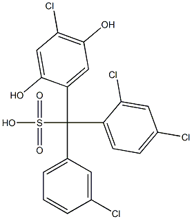 (3-Chlorophenyl)(2,4-dichlorophenyl)(4-chloro-2,5-dihydroxyphenyl)methanesulfonic acid Struktur