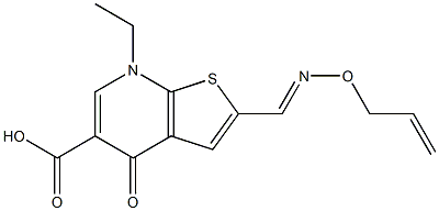 2-[(2-Propenyloxy)iminomethyl]-7-ethyl-4,7-dihydro-4-oxothieno[2,3-b]pyridine-5-carboxylic acid Struktur