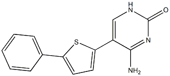 5-(5-Phenyl-2-thienyl)-4-aminopyrimidin-2(1H)-one Struktur