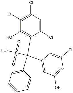 (3-Chloro-5-hydroxyphenyl)(2,4,5-trichloro-6-hydroxyphenyl)phenylmethanesulfonic acid Struktur