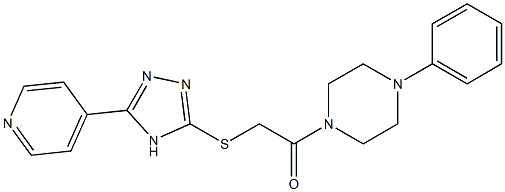 2-[[5-(4-Pyridyl)-4H-1,2,4-triazol-3-yl]thio]-1-(4-phenylpiperazino)ethanone Struktur