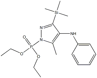 1-(Diethoxyphosphinyl)-5-methyl-4-(phenylamino)-3-(trimethylsilyl)-1H-pyrazole Struktur