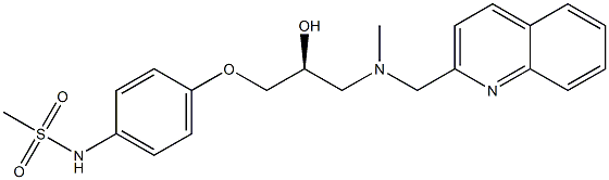 (-)-N-[4-[(S)-2-Hydroxy-3-[N-(2-quinolinylmethyl)methylamino]propyloxy]phenyl]methanesulfonamide Struktur