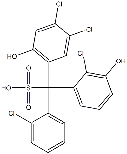 (2-Chlorophenyl)(2-chloro-3-hydroxyphenyl)(3,4-dichloro-6-hydroxyphenyl)methanesulfonic acid Struktur