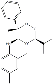 (3S,5R,6S)-3-Isopropyl-5-(2,4-dimethylphenylamino)-6-methyl-6-phenyl-1,2,4-trioxane Struktur