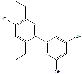 2',5'-Diethyl-1,1'-biphenyl-3,4',5-triol Struktur