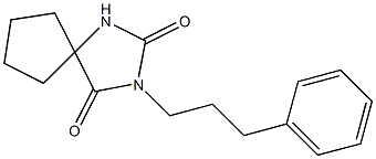 3-(3-Phenylpropyl)-2,4-dioxo-1,3-diazaspiro[4.4]nonane Struktur