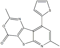 2,7-Dimethyl-9-(2-thienyl)-4H-pyrido[3',2':4,5]thieno[3,2-d][1,3]oxazin-4-one Struktur