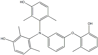 N,N-Bis(3-hydroxy-2,6-dimethylphenyl)-3-(2-hydroxy-6-methylphenoxy)benzenamine Struktur