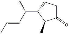 (2S,3S)-2-Methyl-3-[(1S)-1-methyl-2-butenyl]cyclopentanone Struktur