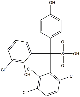 (3-Chloro-2-hydroxyphenyl)(2,3,6-trichlorophenyl)(4-hydroxyphenyl)methanesulfonic acid Struktur