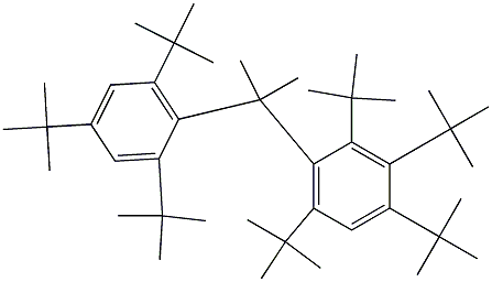 2-(2,3,4,6-Tetra-tert-butylphenyl)-2-(2,4,6-tri-tert-butylphenyl)propane Struktur