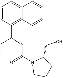 (2S)-1-[[(R)-1-(1-Naphtyl)propyl]aminocarbonyl]pyrrolidine-2-methanol Struktur