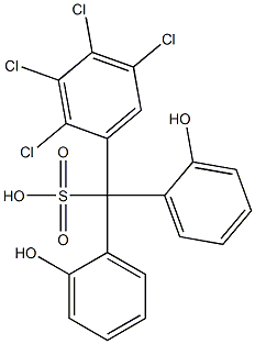 (2,3,4,5-Tetrachlorophenyl)bis(2-hydroxyphenyl)methanesulfonic acid Struktur