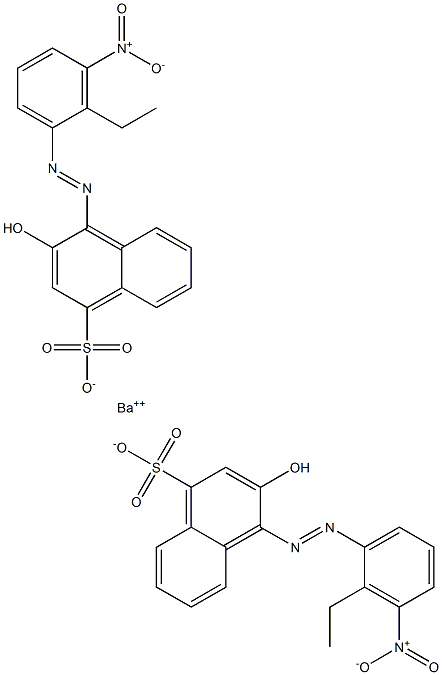 Bis[1-[(2-ethyl-3-nitrophenyl)azo]-2-hydroxy-4-naphthalenesulfonic acid]barium salt Struktur